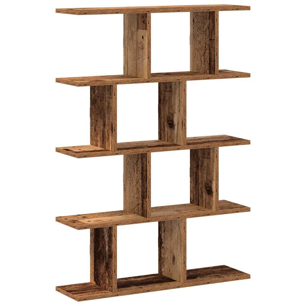 Étagère cube murale 12 compartiments vieux bois bois ingénierie