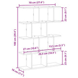 Étagère cube murale 12 compartiments vieux bois bois ingénierie