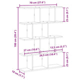 Étagère cube murale 12 compartiments chêne artisanal