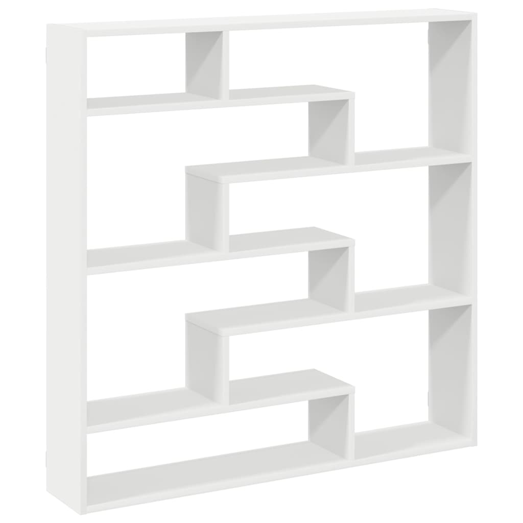 Étagère cube murale 7 compartiments blanc bois d'ingénierie