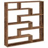 Étagère cube murale 7 compartiments vieux bois bois ingénierie