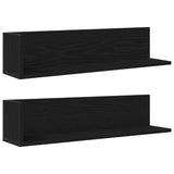 Étagères murales 2 pcs noir 75x16,5x16,5 cm bois d'ingénierie