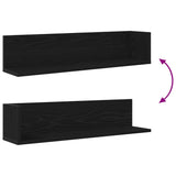 Étagères murales 2 pcs noir 75x16,5x16,5 cm bois d'ingénierie