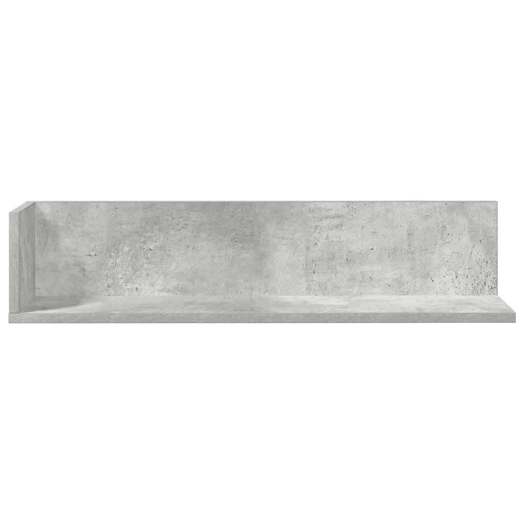 Étagères murales 2pcs gris béton 75x16,5x16,5cm bois ingénierie