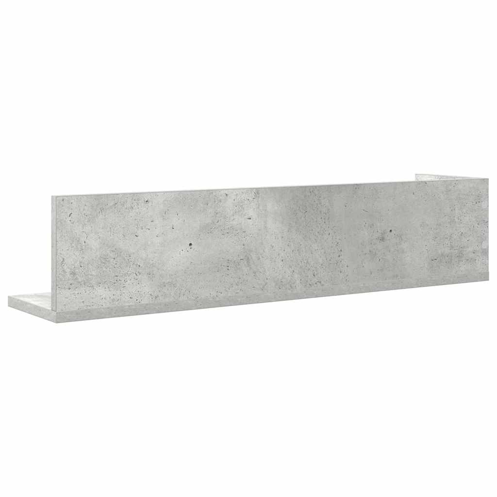 Étagères murales 2pcs gris béton 75x16,5x16,5cm bois ingénierie