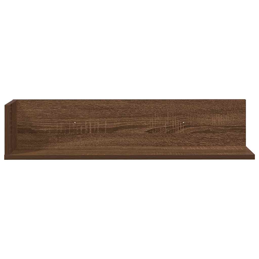 Étagères murales 2 pcs chêne marron 75x16,5x16,5 cm