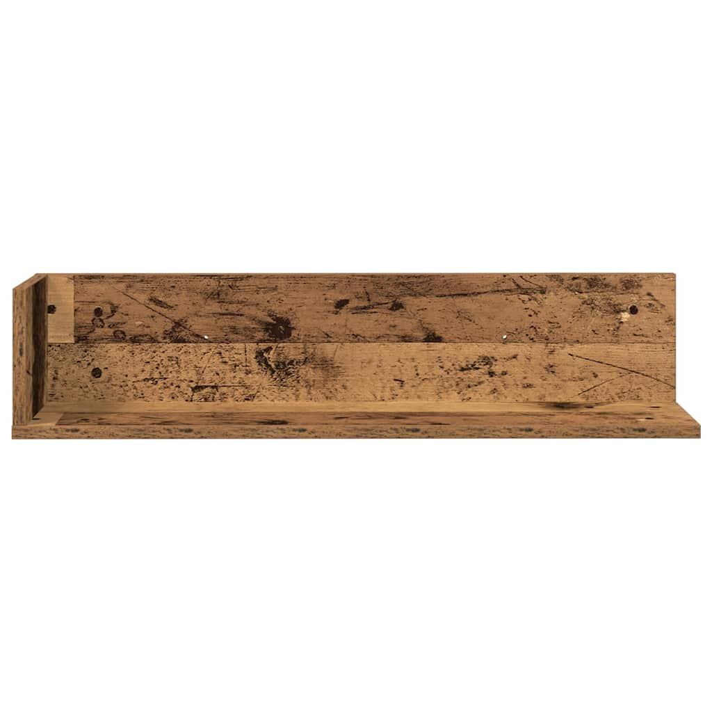 Étagères murales 2pcs vieux bois 75x16,5x16,5cm bois ingénierie