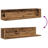 Étagères murales 2pcs vieux bois 75x16,5x16,5cm bois ingénierie