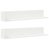 Étagères murales 2 pcs blanc 100x16,5x16,5 cm bois d'ingénierie