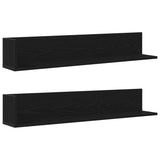 Étagères murales 2 pcs noir 100x16,5x16,5 cm bois d'ingénierie