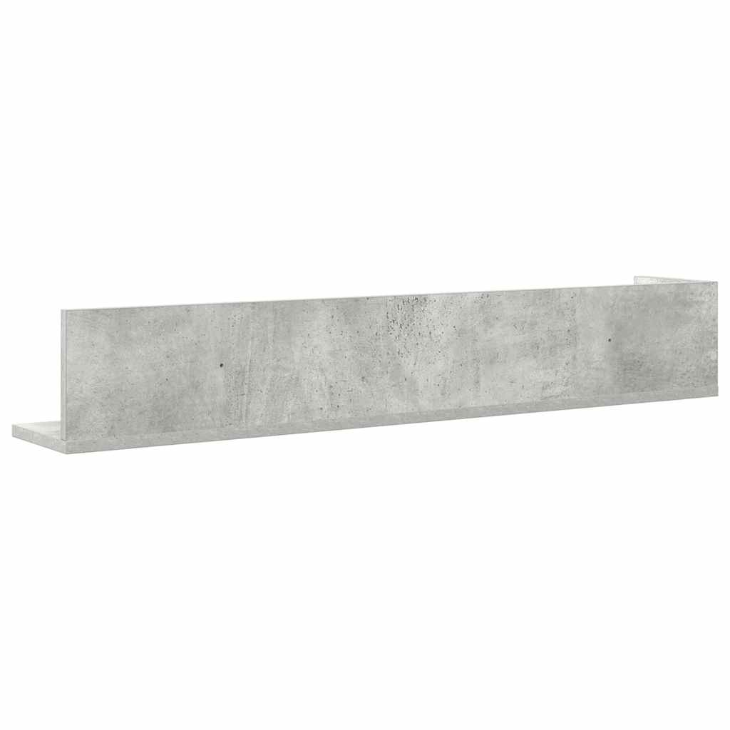 Étagères murales 2 pcs gris béton 100x16,5x16,5 cm