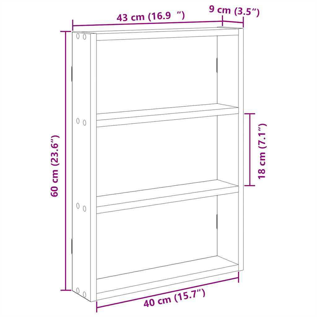 Étagère murale blanc 43x9x60 cm bois d'ingénierie