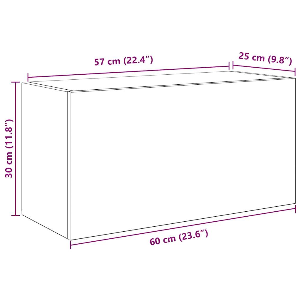 Armoire murale de bain blanc 60x25x30 cm bois d'ingénierie