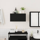 Black bathroom wall cabinet 60x25x30 cm engineered wood