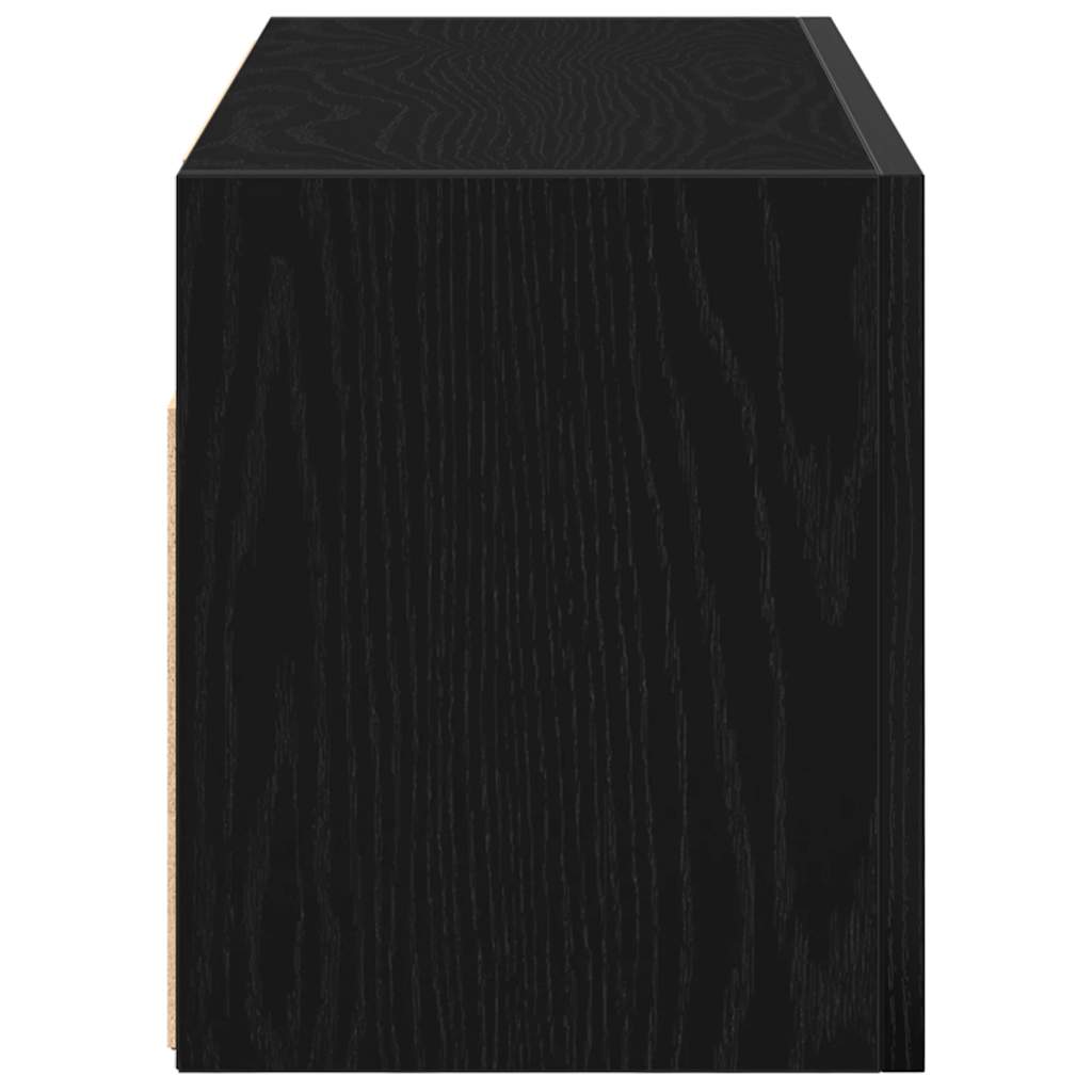 Black bathroom wall cabinet 60x25x30 cm engineered wood