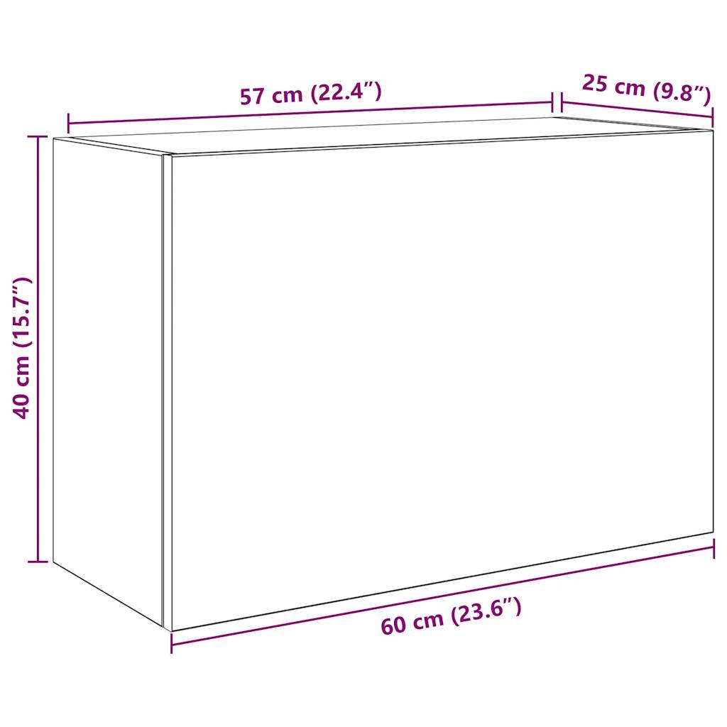 Armoire murale de bain noir 60x25x40 cm bois d'ingénierie