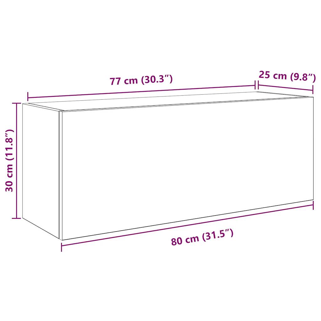 Armoire murale de bain vieux bois 80x25x30 cm bois d'ingénierie