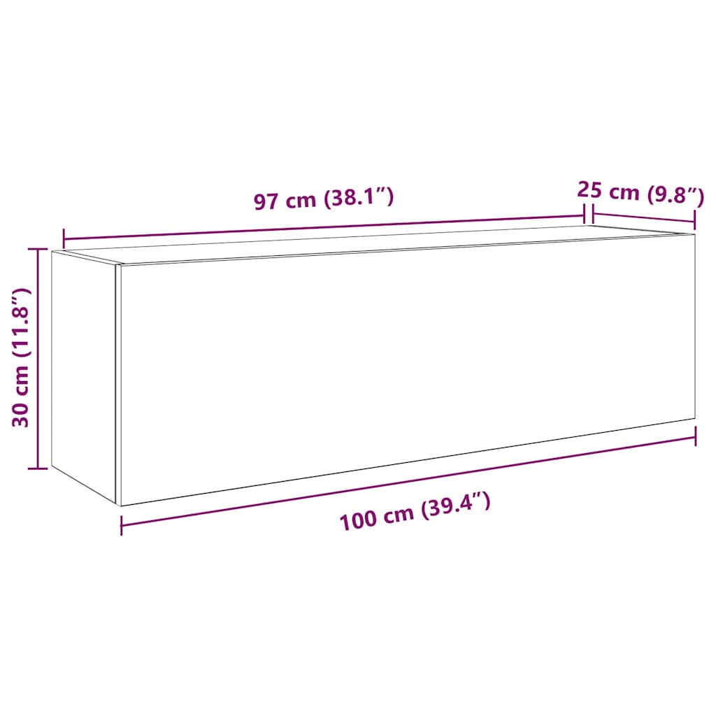 Armoire murale de bain noir 100x25x30 cm bois d'ingénierie