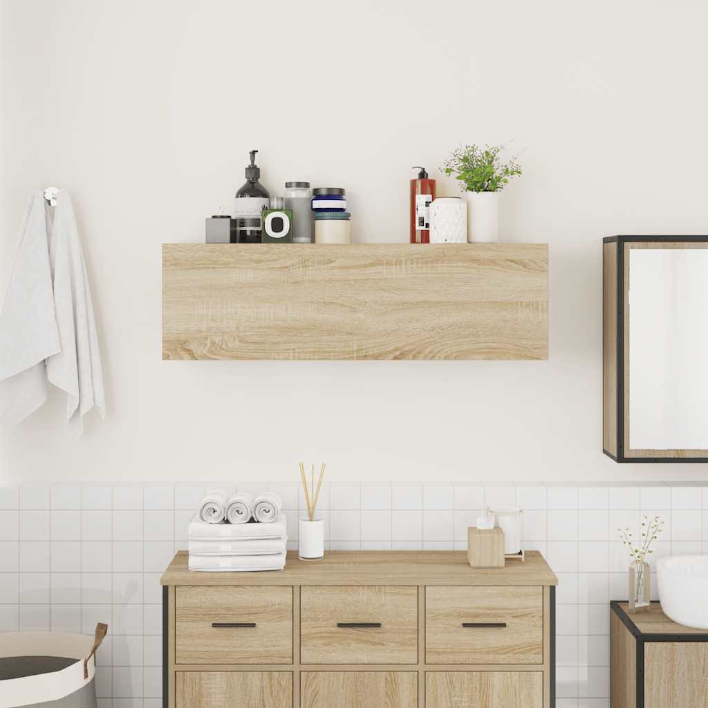 Armoire murale de bain chêne sonoma 100x25x30cm bois ingénierie