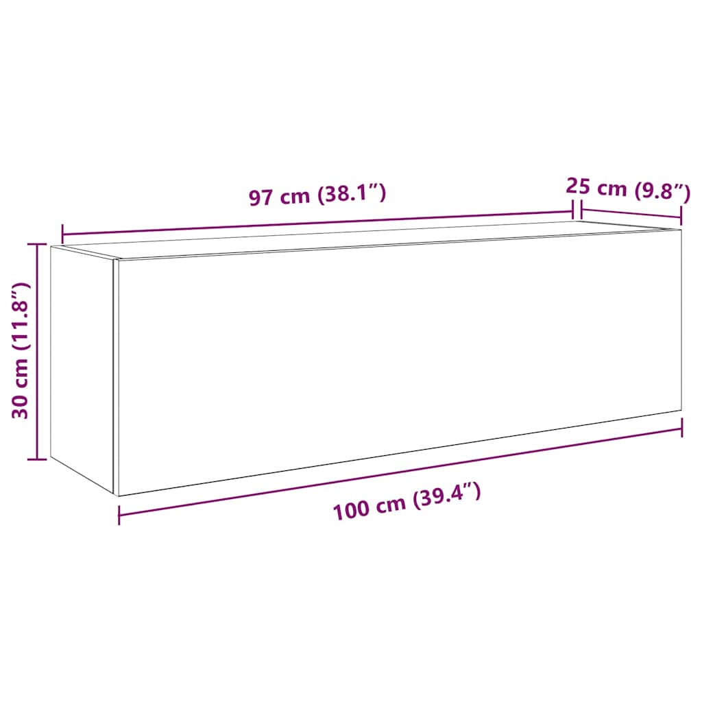 Armoire murale de bain chêne marron 100x25x30cm bois ingénierie