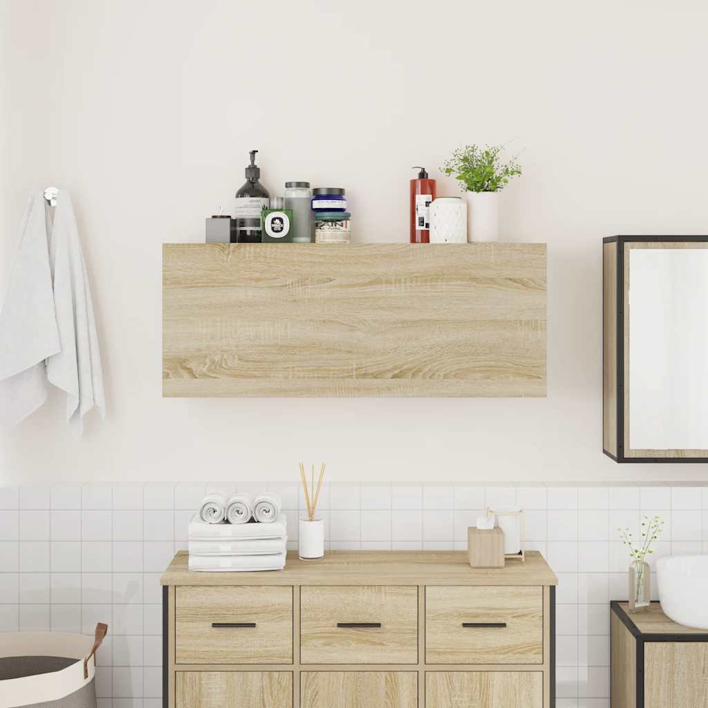 Armoire murale de bain chêne sonoma 100x25x40cm bois ingénierie