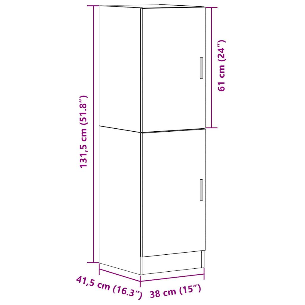 Armoire de cuisine noir 38x41,5x131,5 cm bois d'ingénierie