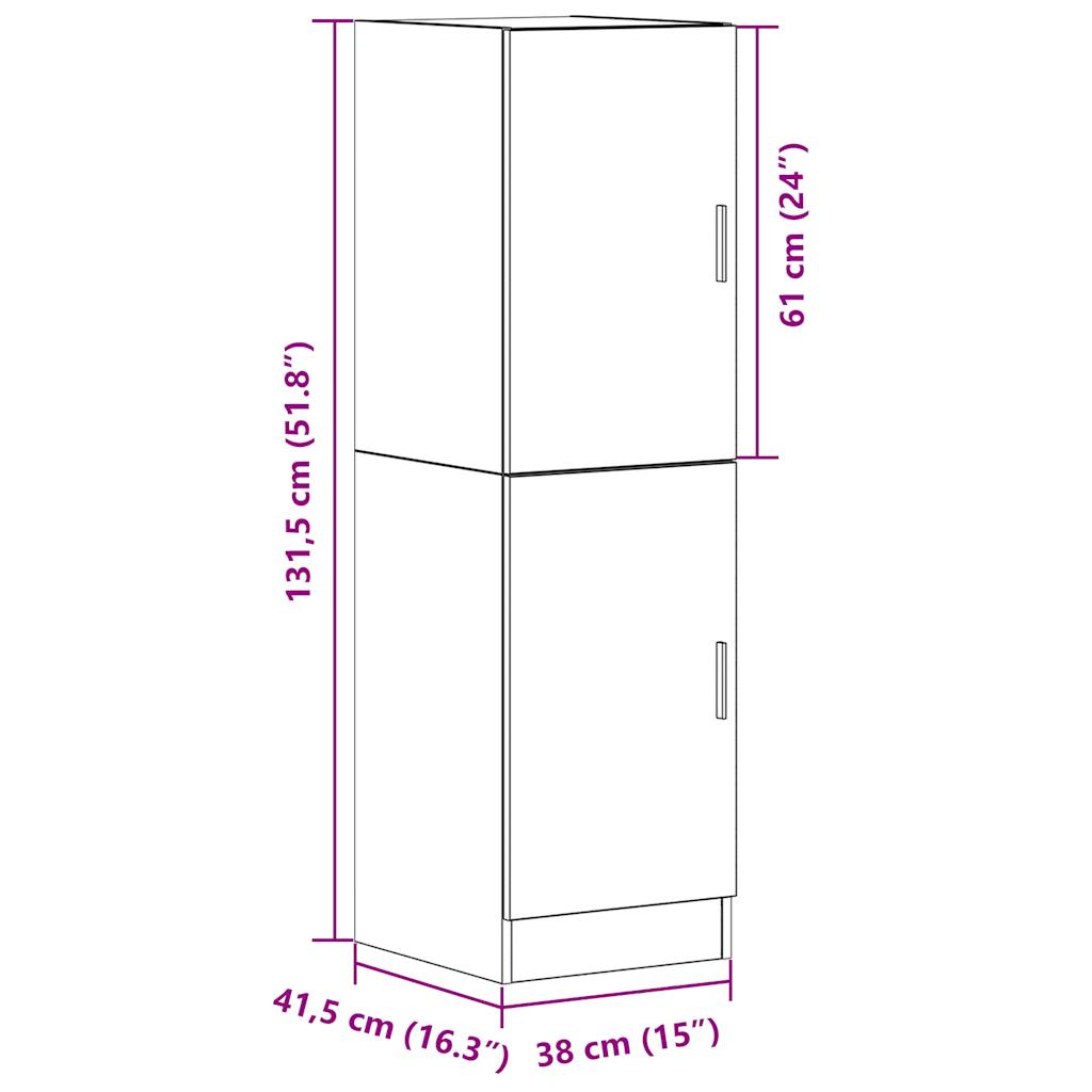 Armoire de cuisine chêne fumé 38x41,5x131,5 cm bois ingénierie