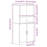 Armoire de cuisine blanc 57x41,5x131,5 cm bois d'ingénierie