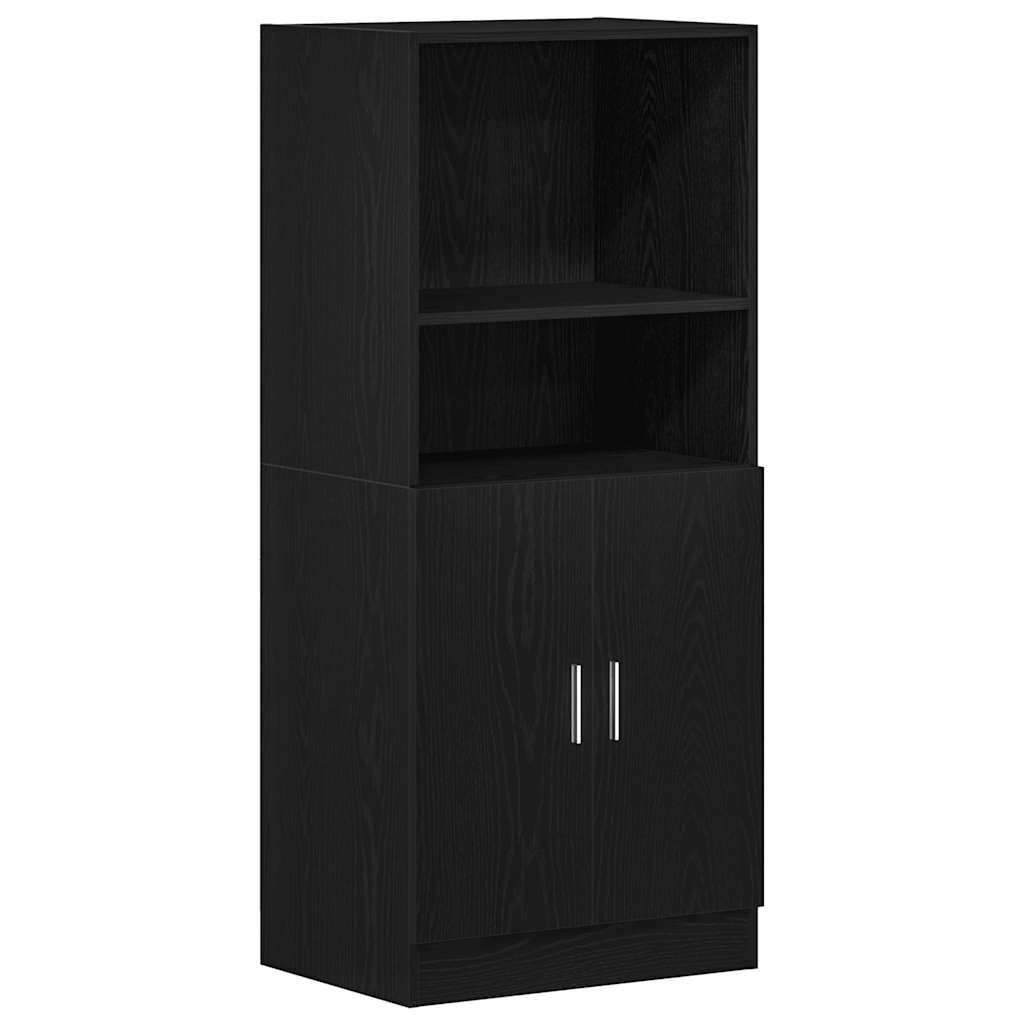 Armoire de cuisine noir 57x41,5x131,5 cm bois d'ingénierie