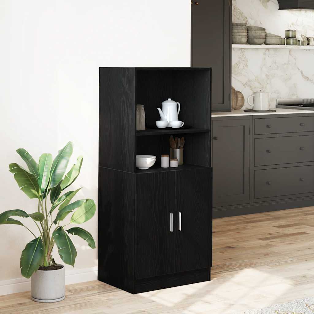 Armoire de cuisine noir 57x41,5x131,5 cm bois d'ingénierie