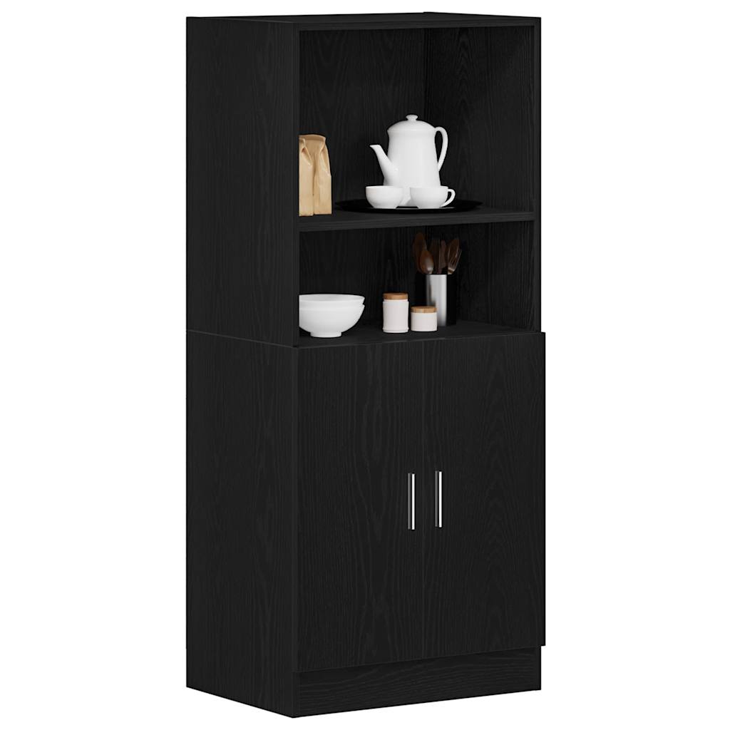 Armoire de cuisine noir 57x41,5x131,5 cm bois d'ingénierie