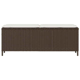 Banc de jardin avec coussin marron 110x30x40,5cm résine tressée