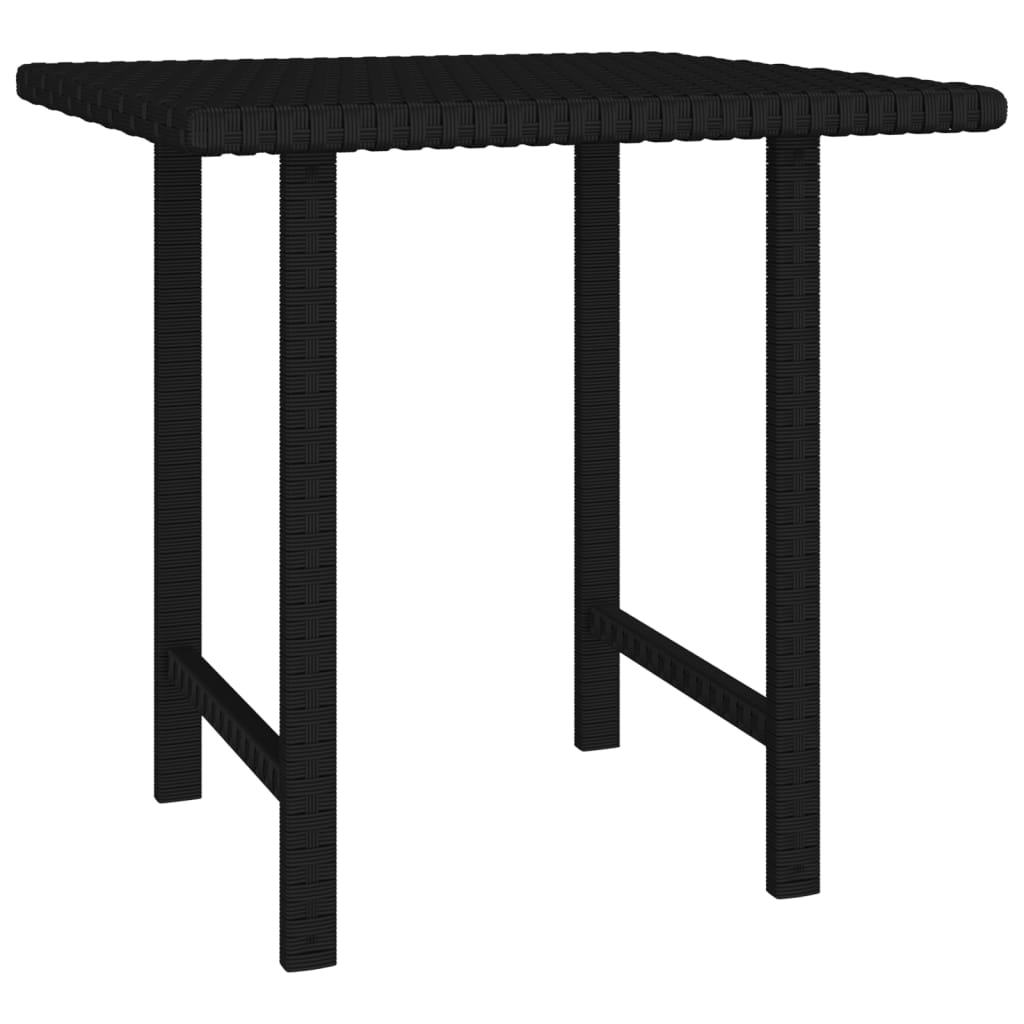 Tables d'appoint de jardin 3 pcs noir résine tressée