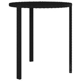 Tables d'appoint de jardin 3 pcs noir résine tressée