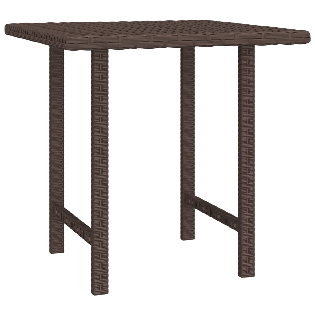 Tables d'appoint de jardin 3 pcs marron résine tressée