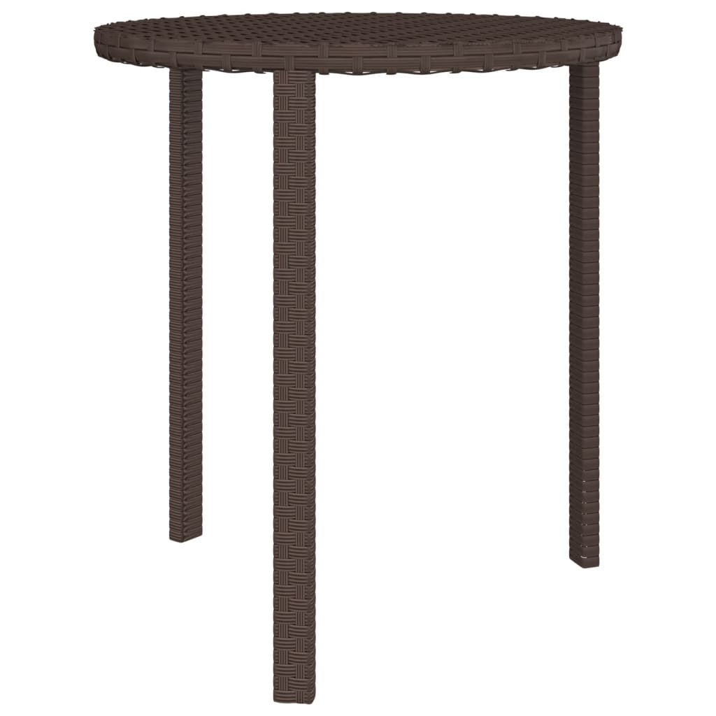 Tables d'appoint de jardin 3 pcs marron résine tressée