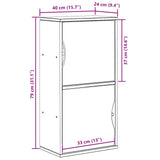 Armoire latérale ODDA 40x24x79 cm bois massif pin