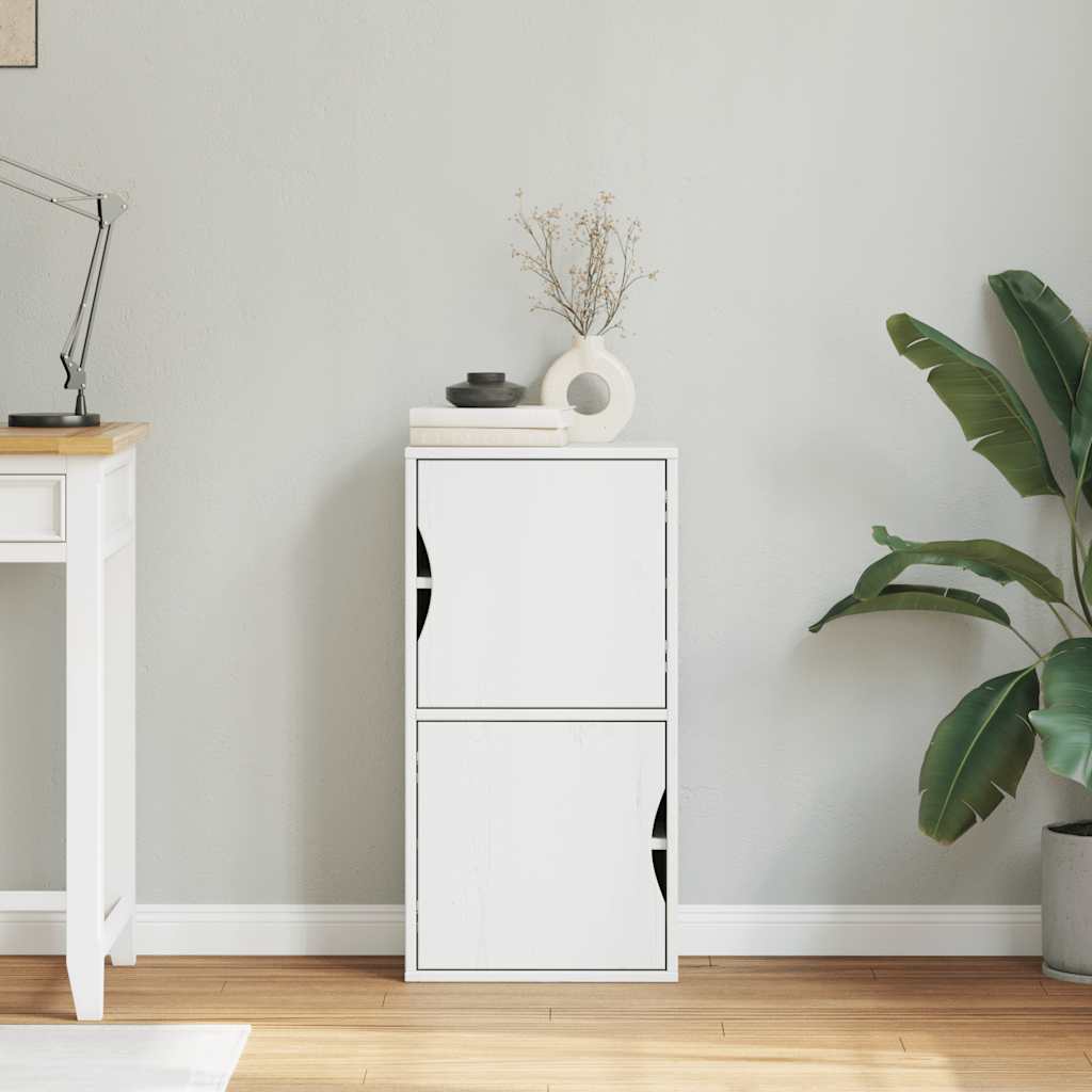 Armoire latérale ODDA blanc 40x24x79 cm bois massif pin