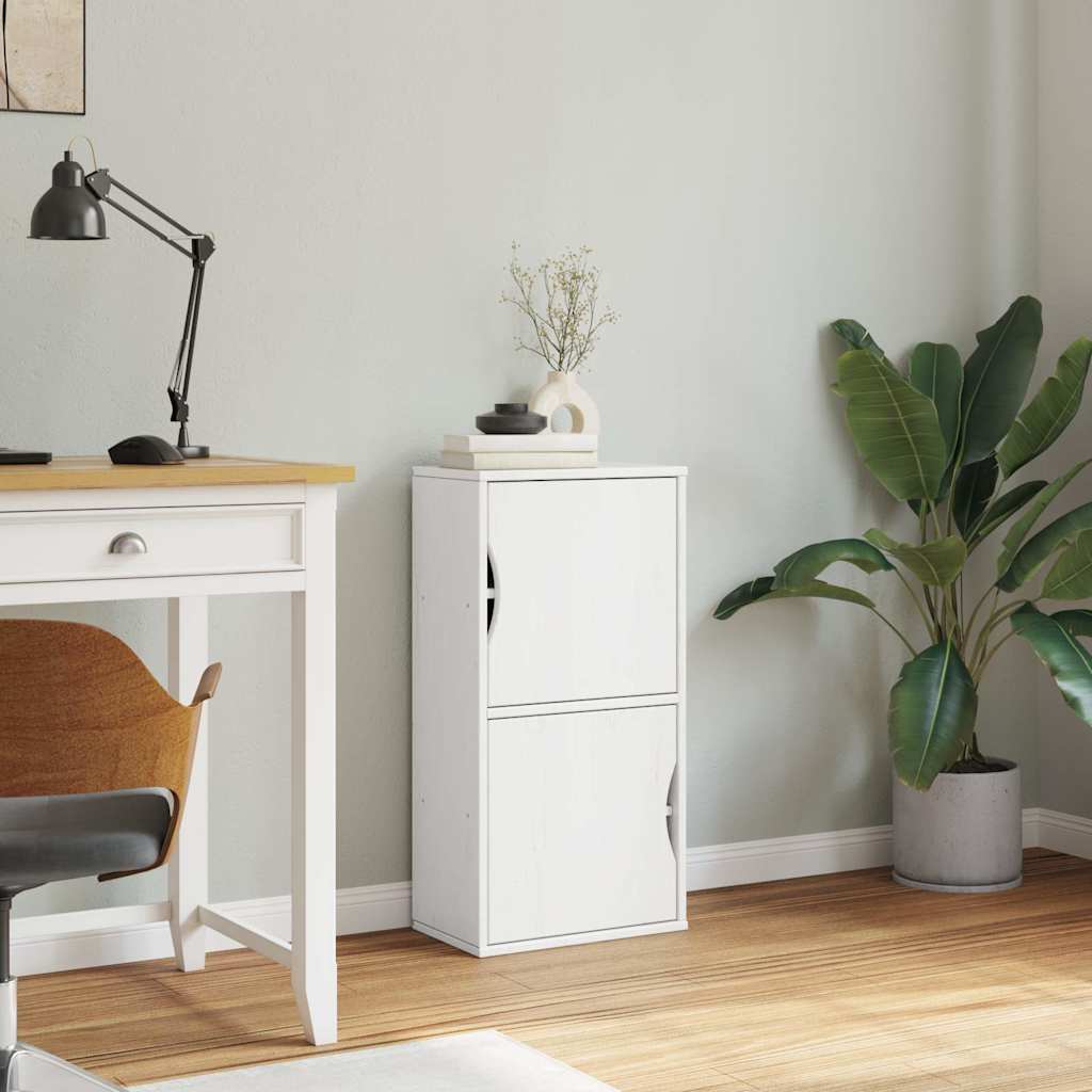 Armoire latérale ODDA blanc 40x24x79 cm bois massif pin