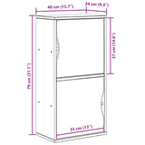 Armoire latérale ODDA blanc 40x24x79 cm bois massif pin