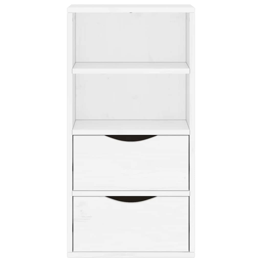 Armoire latérale tiroirs ODDA blanc 40x24x79 cm bois massif pin