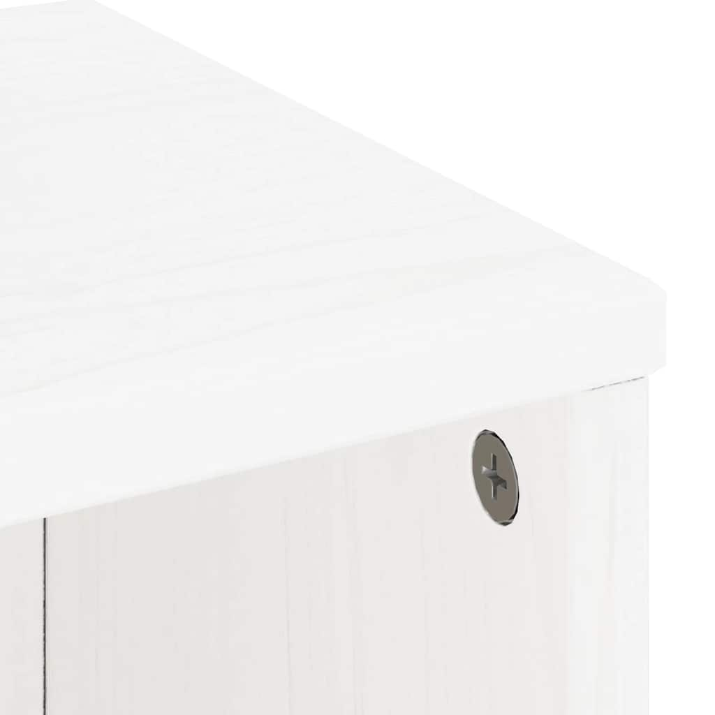 Armoire latérale tiroirs ODDA blanc 40x24x79 cm bois massif pin