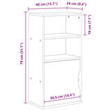 Armoire latérale ODDA 40x24x79 cm bois massif pin