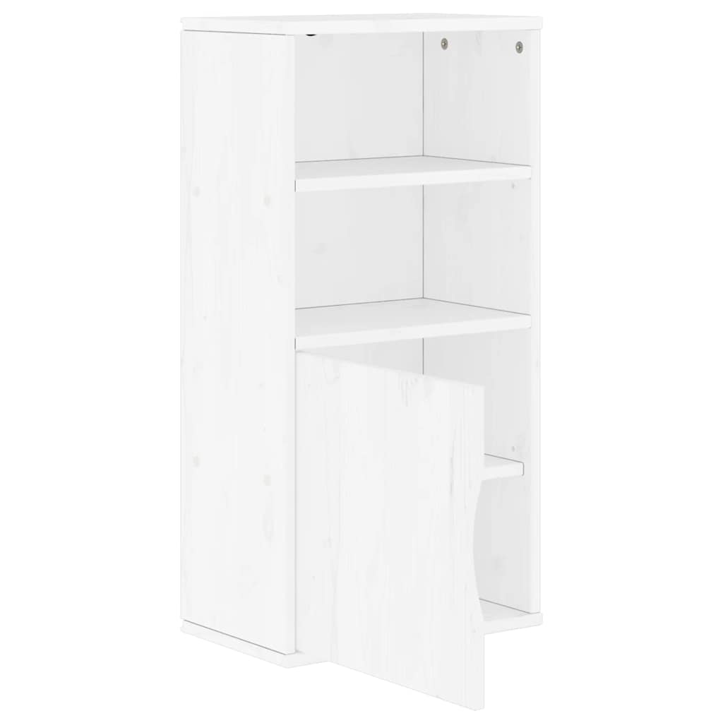 Armoire latérale ODDA blanc 40x24x79 cm bois massif pin