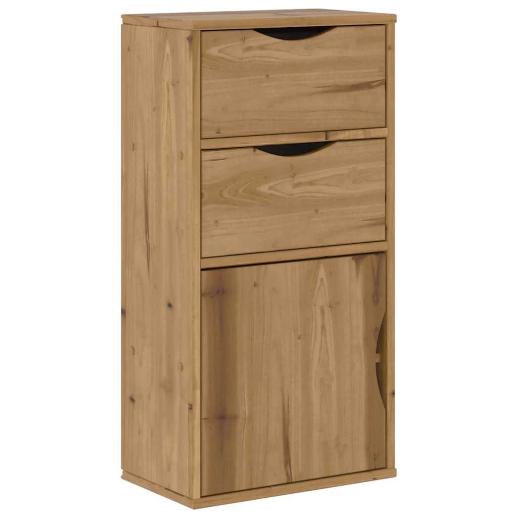 Armoire latérale avec tiroirs ODDA 40x24x79 cm bois massif pin