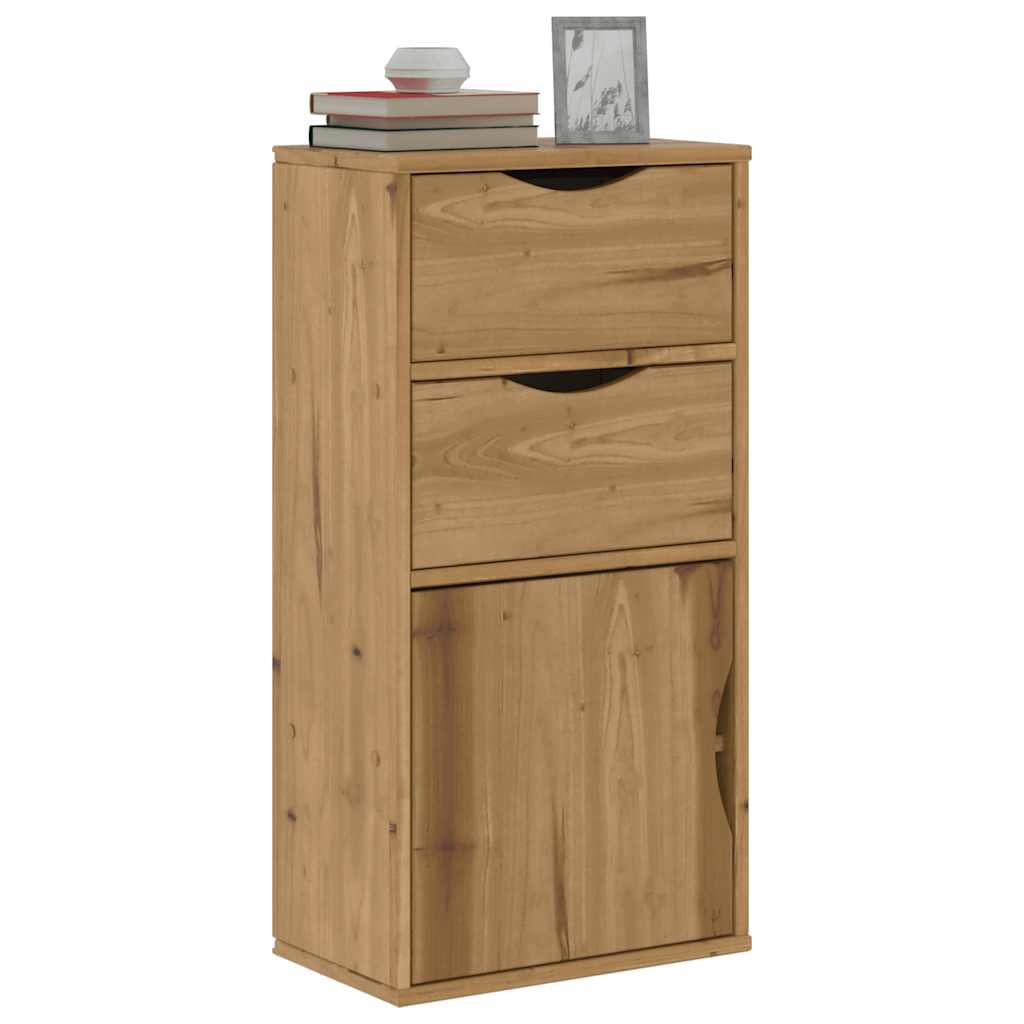 Armoire latérale avec tiroirs ODDA 40x24x79 cm bois massif pin