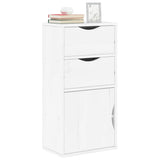 Armoire latérale tiroirs ODDA blanc 40x24x79 cm bois massif pin