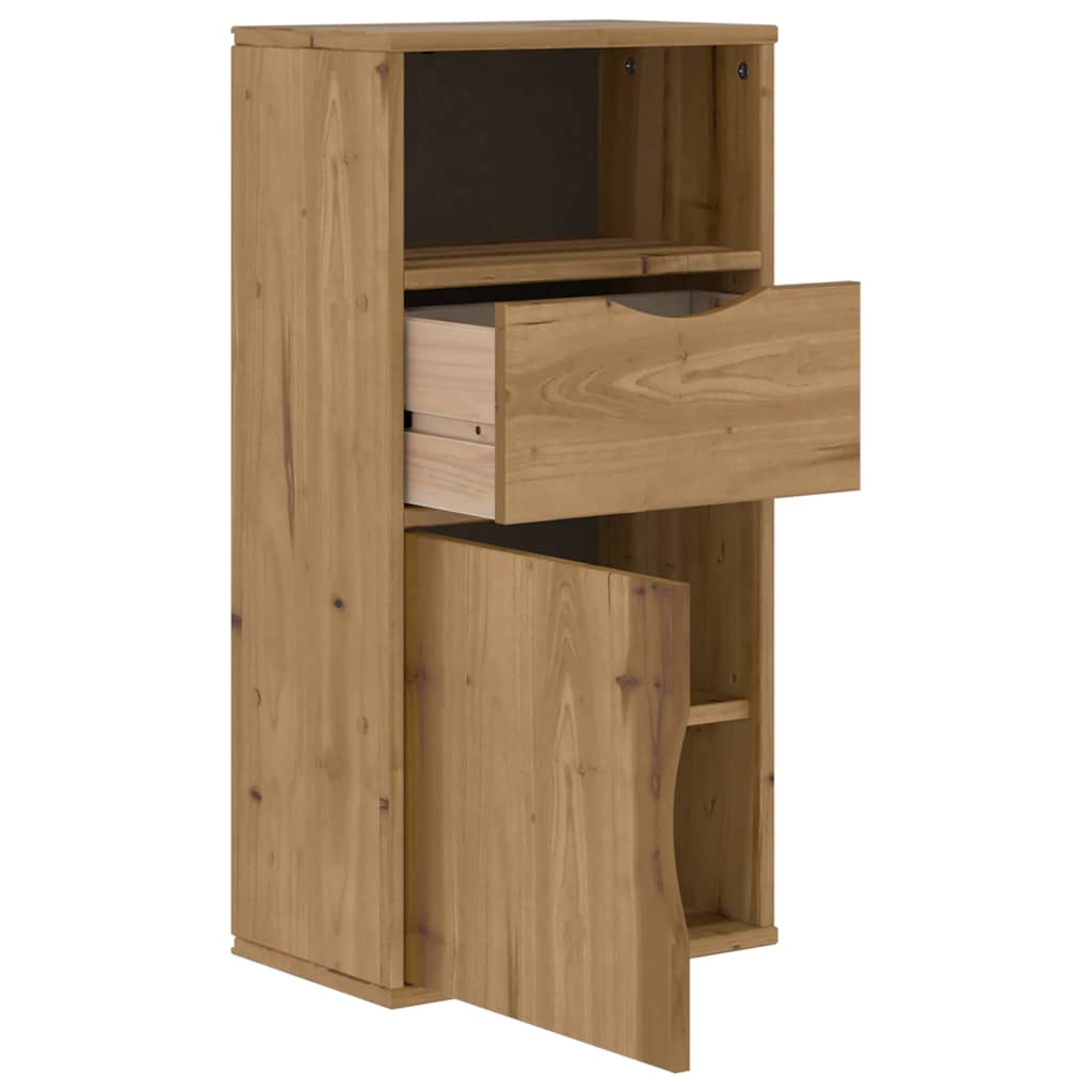 Armoire latérale avec tiroir ODDA 40x24x79 cm bois massif pin