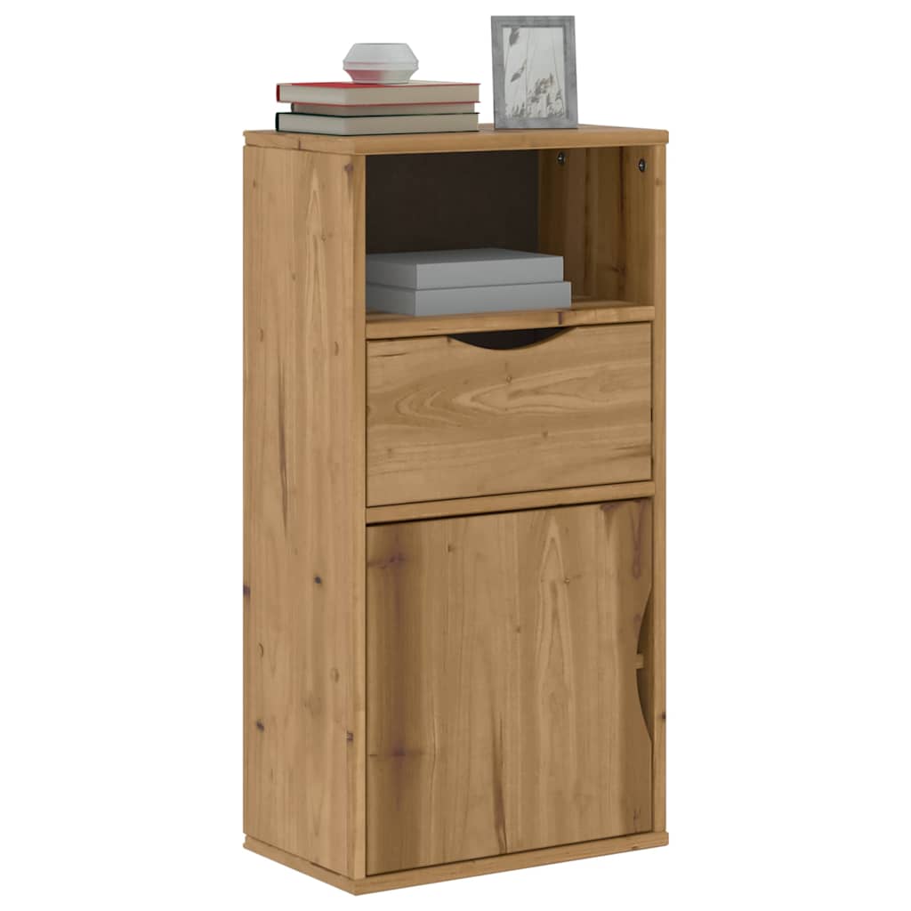 Armoire latérale avec tiroir ODDA 40x24x79 cm bois massif pin