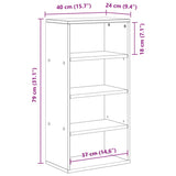 Armoire latérale ODDA 40x24x79 cm bois massif pin